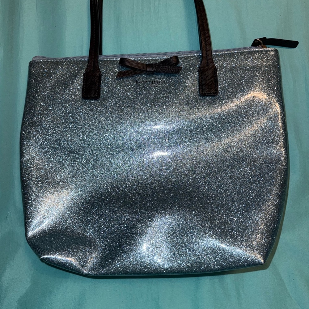 Kate Spade blue ice sparkle tote